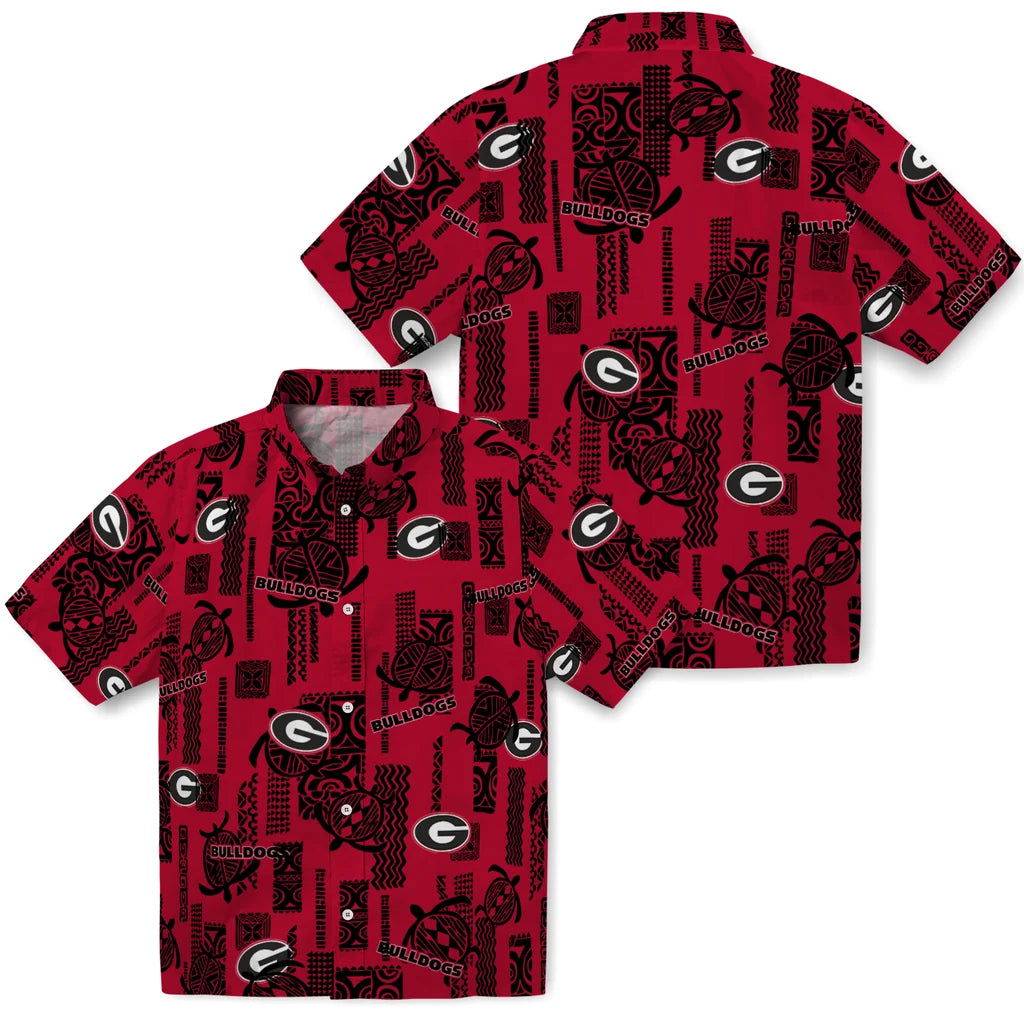 Georgia Bulldogs Hawaiian Shirt - Turtle Lines | Hula Hawaiian Shirts