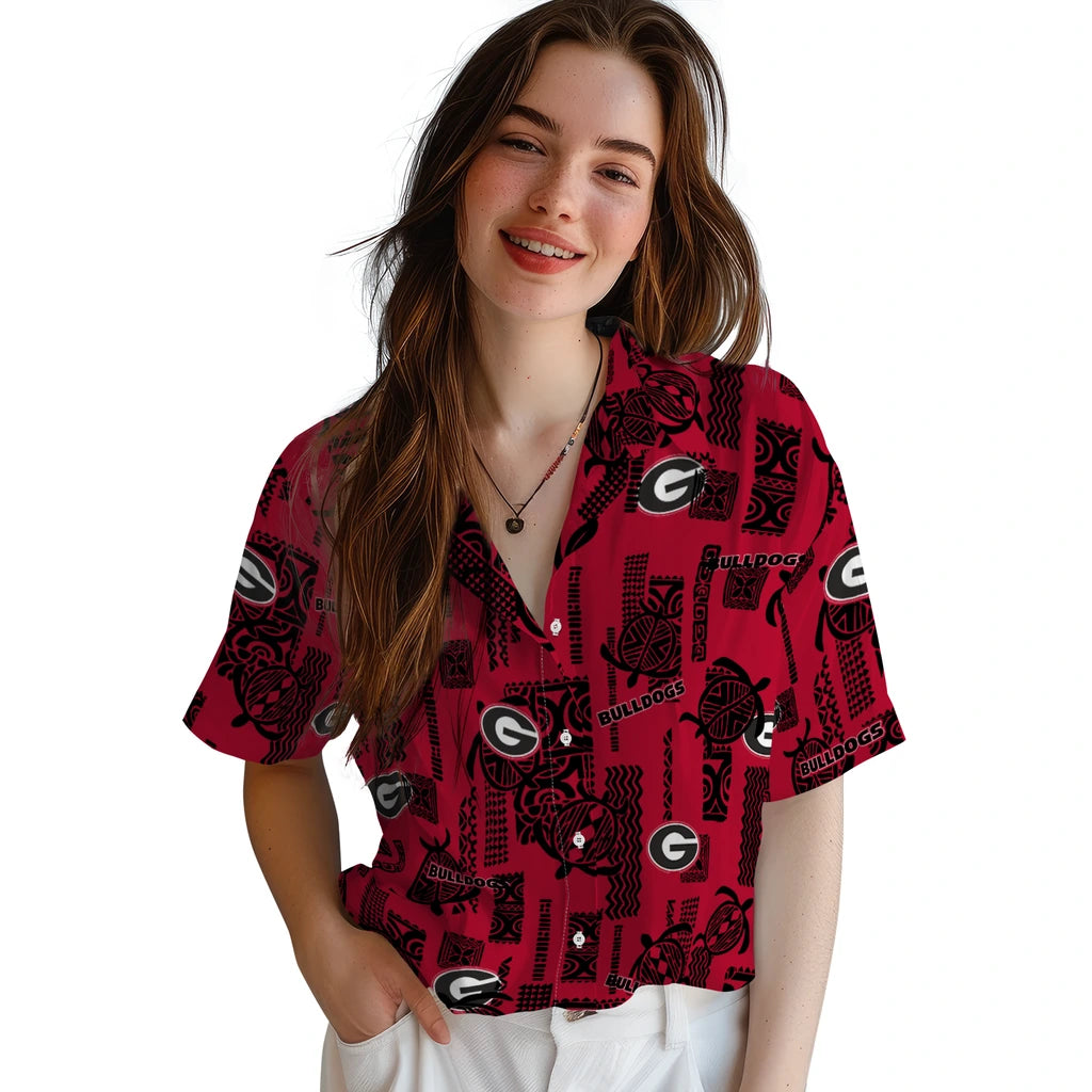 Georgia Bulldogs Hawaiian Shirt - Turtle Lines | Hula Hawaiian Shirts