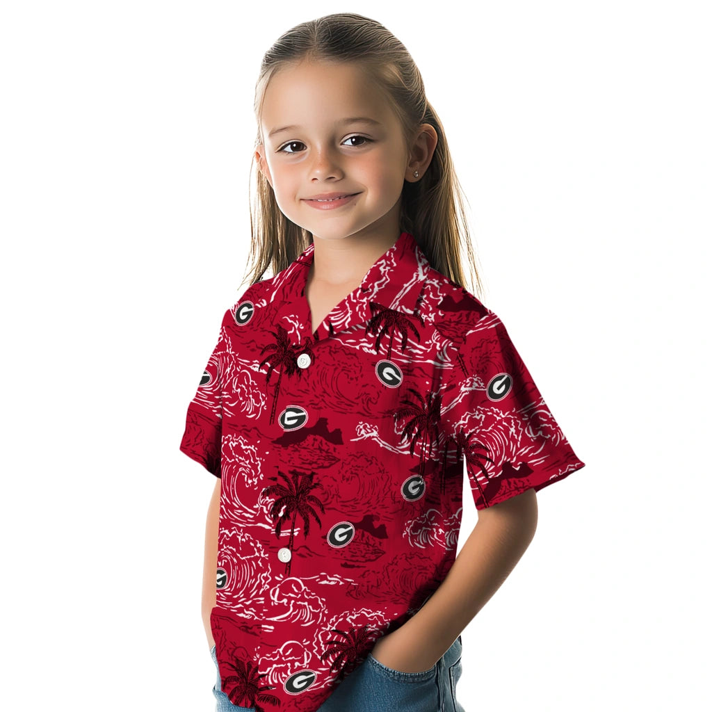Georgia Bulldogs Hawaiian Shirt - Wave Palm | Hula Hawaiian Shirts