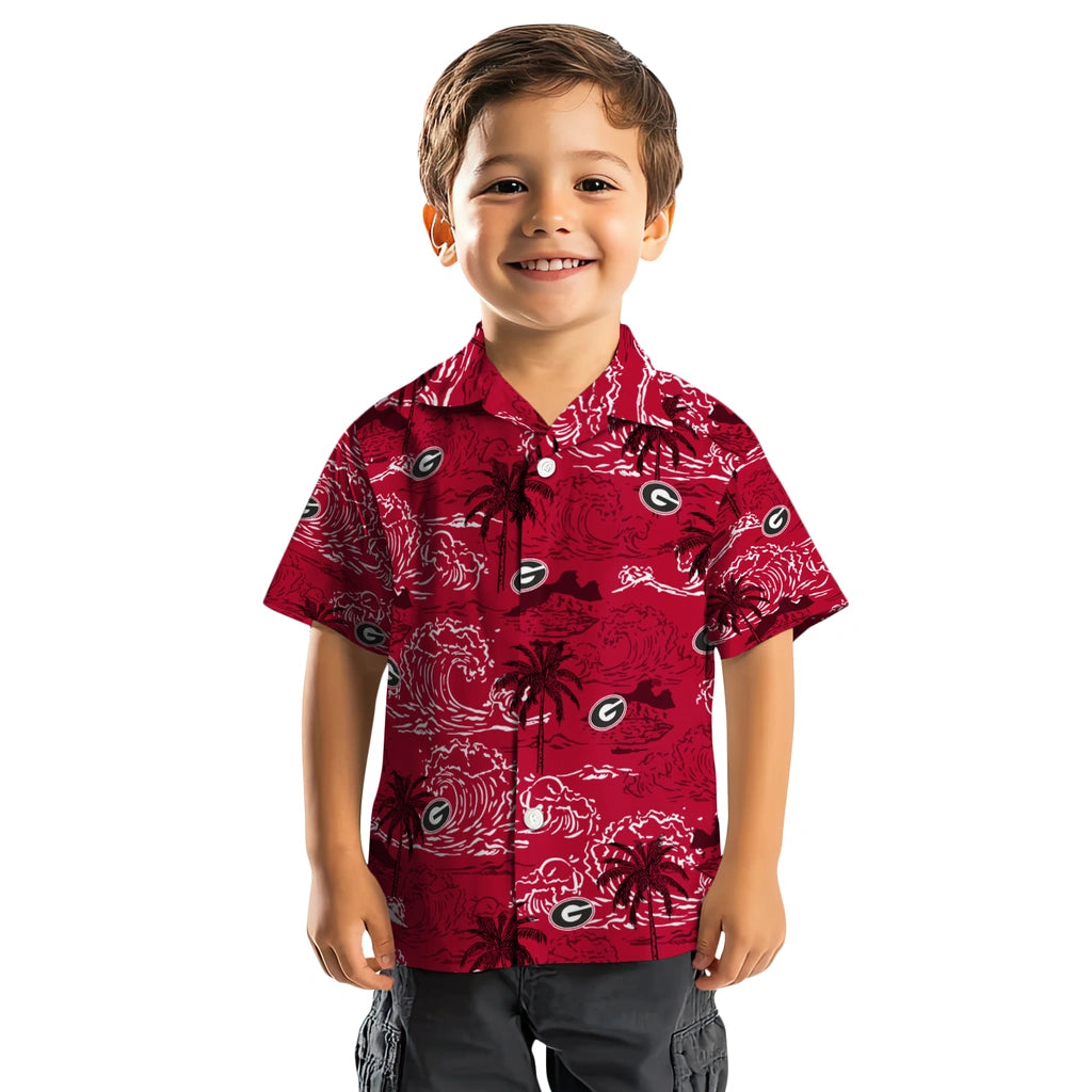 Georgia Bulldogs Hawaiian Shirt - Wave Palm | Hula Hawaiian Shirts