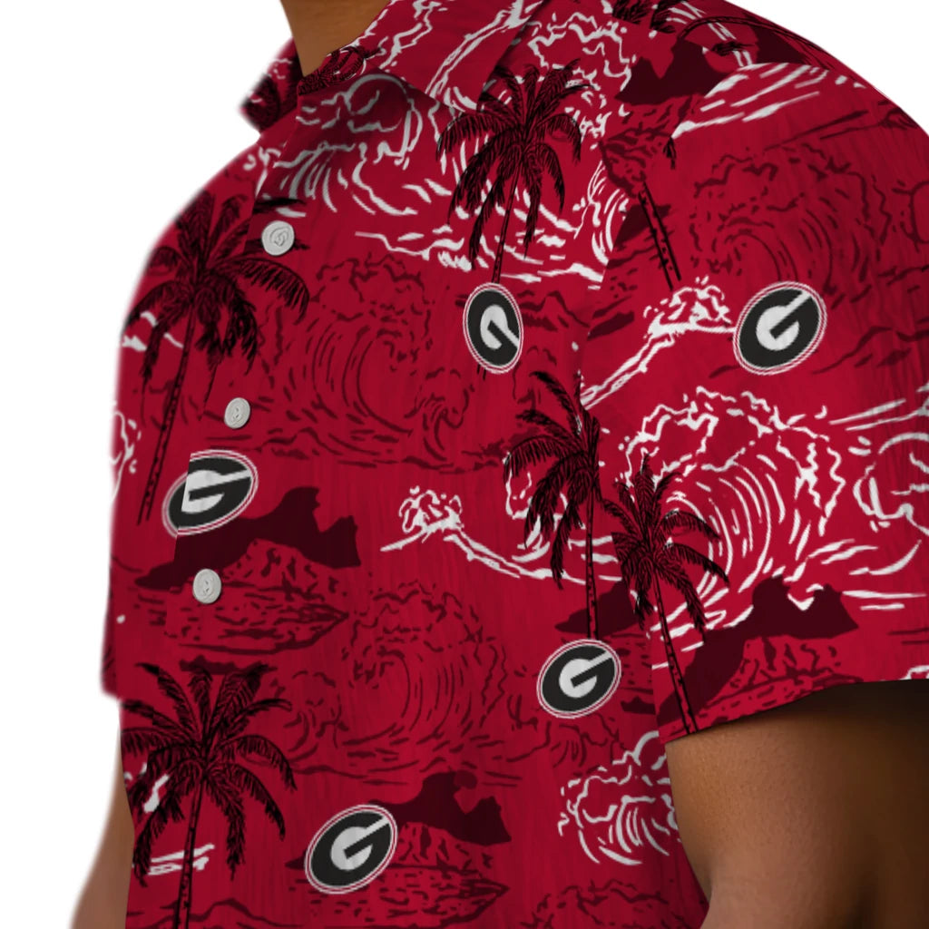 Georgia Bulldogs Hawaiian Shirt - Wave Palm | Hula Hawaiian Shirts