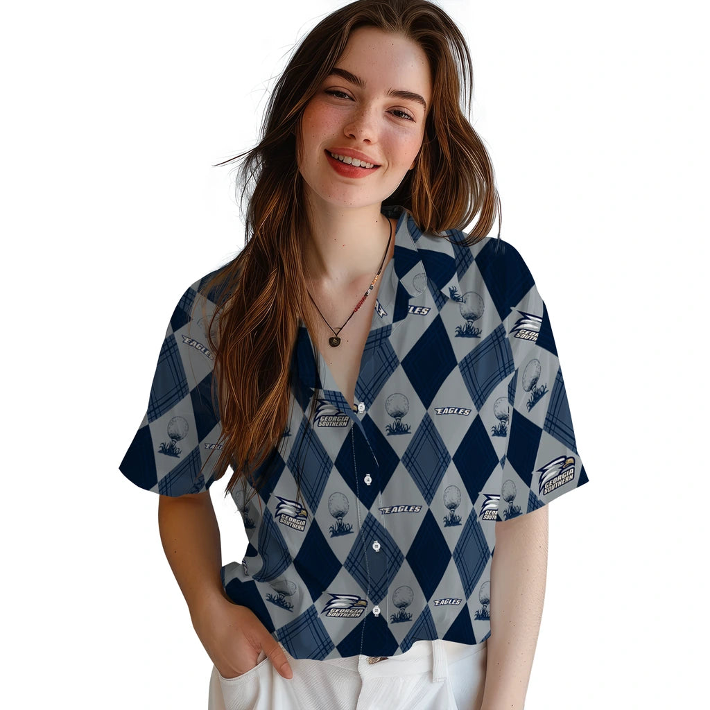 Georgia Southern Eagles Hawaiian Shirt - Golfing Plaid | Hula Hawaiian Shirts