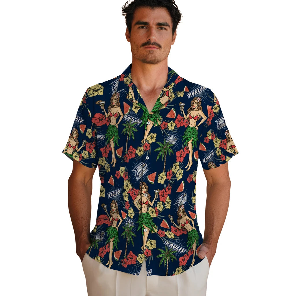 Georgia Southern Eagles Hawaiian Shirt - Hawaiian Girls Design | Hula Hawaiian Shirts