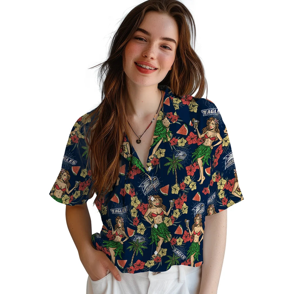 Georgia Southern Eagles Hawaiian Shirt - Hawaiian Girls Design | Hula Hawaiian Shirts