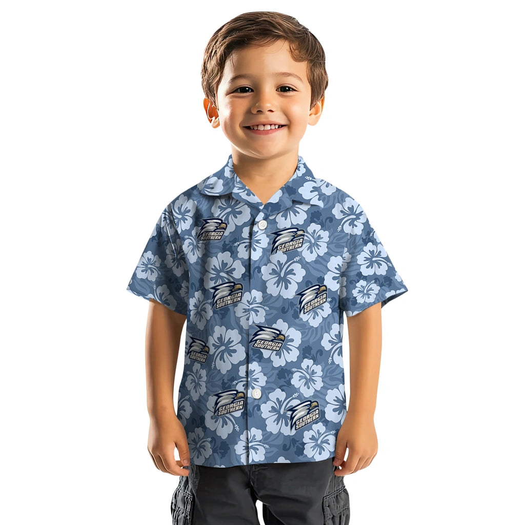 Georgia Southern Eagles Hawaiian Shirt - Hibiscus Cluster | Hula Hawaiian Shirts