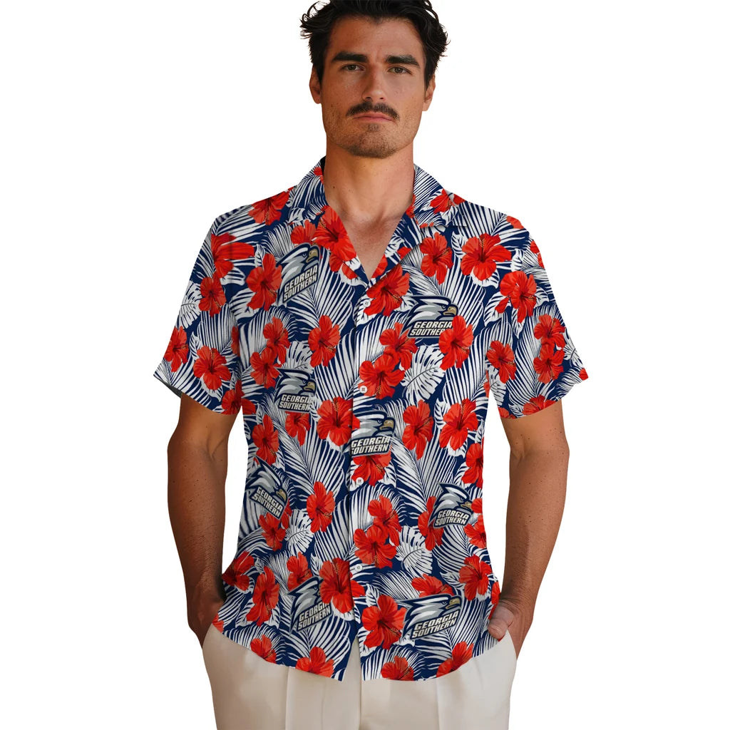 Georgia Southern Eagles Hawaiian Shirt - Hibiscus Fiesta | Hula Hawaiian Shirts