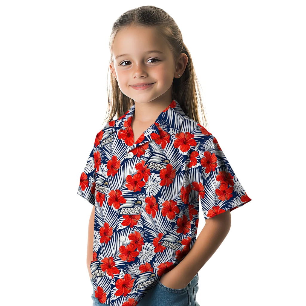 Georgia Southern Eagles Hawaiian Shirt - Hibiscus Fiesta | Hula Hawaiian Shirts
