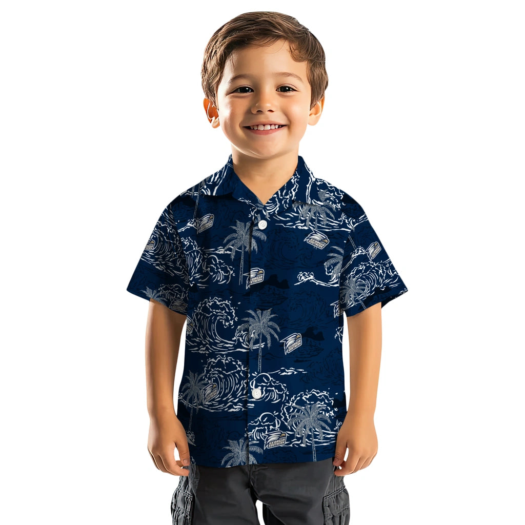 Georgia Southern Eagles Hawaiian Shirt - Wave Palm | Hula Hawaiian Shirts