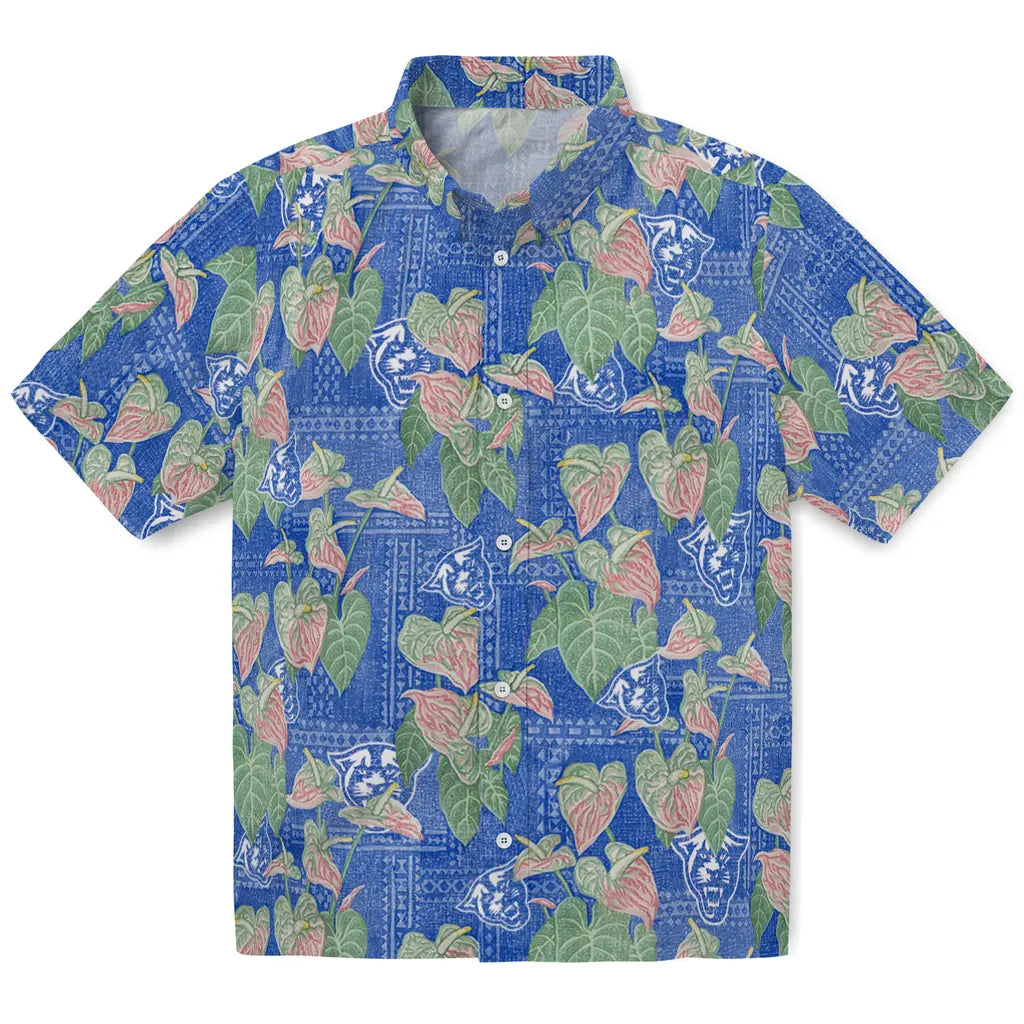 Georgia State Panthers Hawaiian Shirt - Anthurium Overlay | Hula Hawaiian Shirts