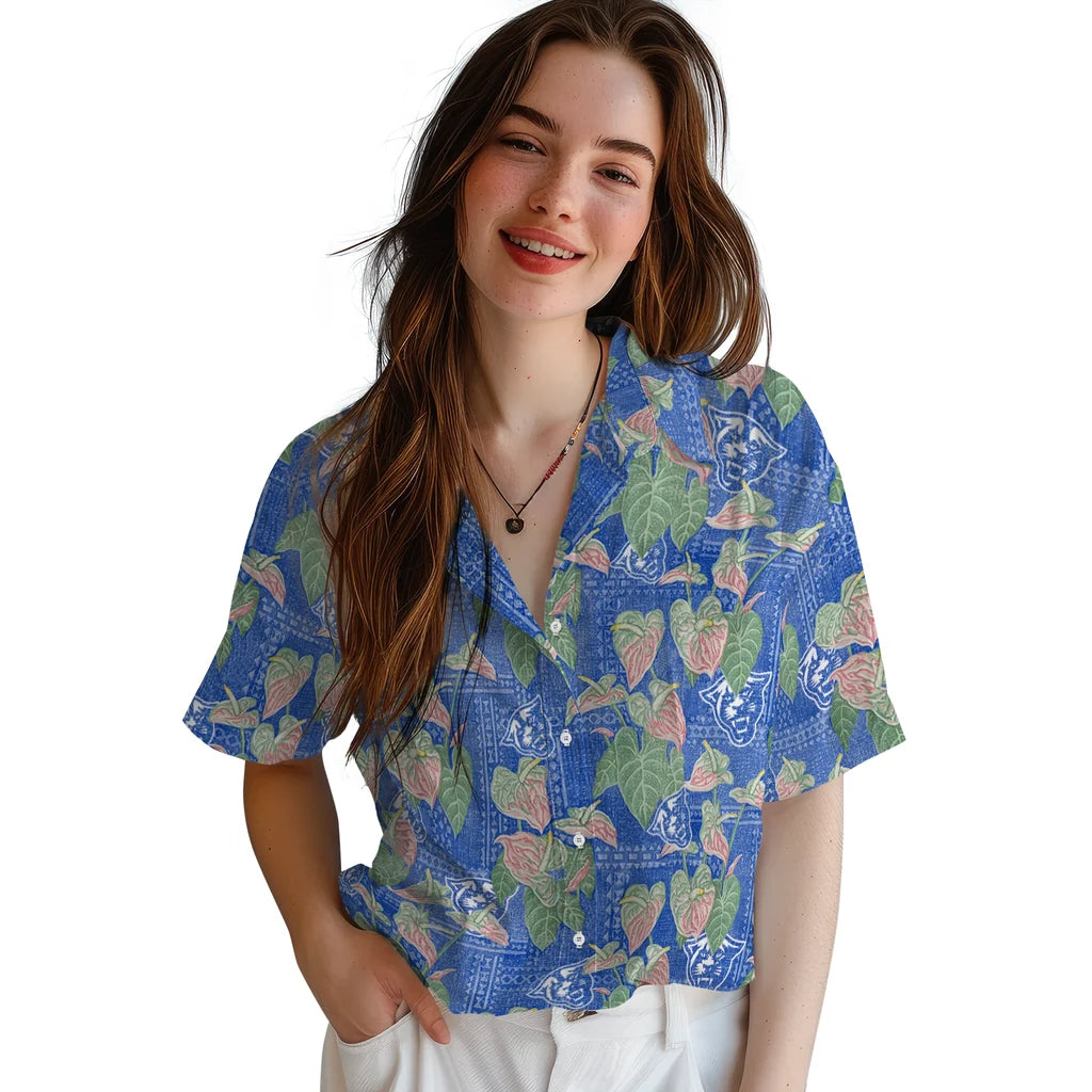 Georgia State Panthers Hawaiian Shirt - Anthurium Overlay | Hula Hawaiian Shirts