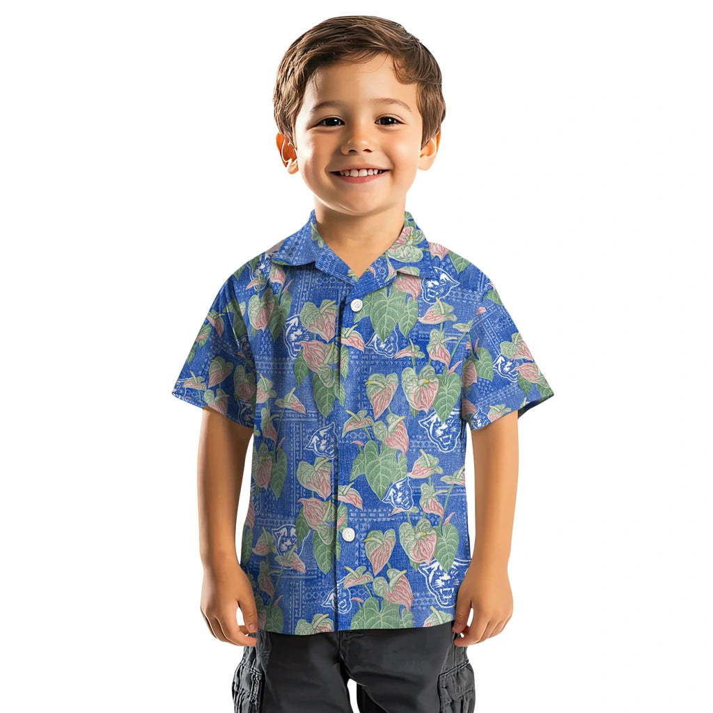 Georgia State Panthers Hawaiian Shirt - Anthurium Overlay | Hula Hawaiian Shirts