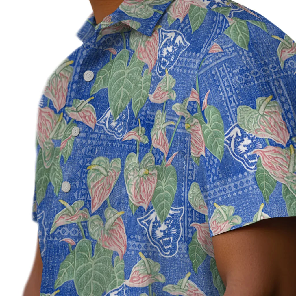 Georgia State Panthers Hawaiian Shirt - Anthurium Overlay | Hula Hawaiian Shirts
