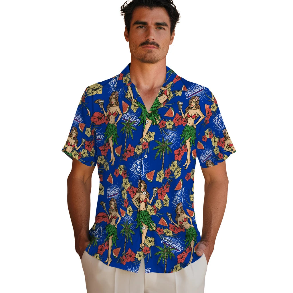 Georgia State Panthers Hawaiian Shirt - Hawaiian Girls Design | Hula Hawaiian Shirts