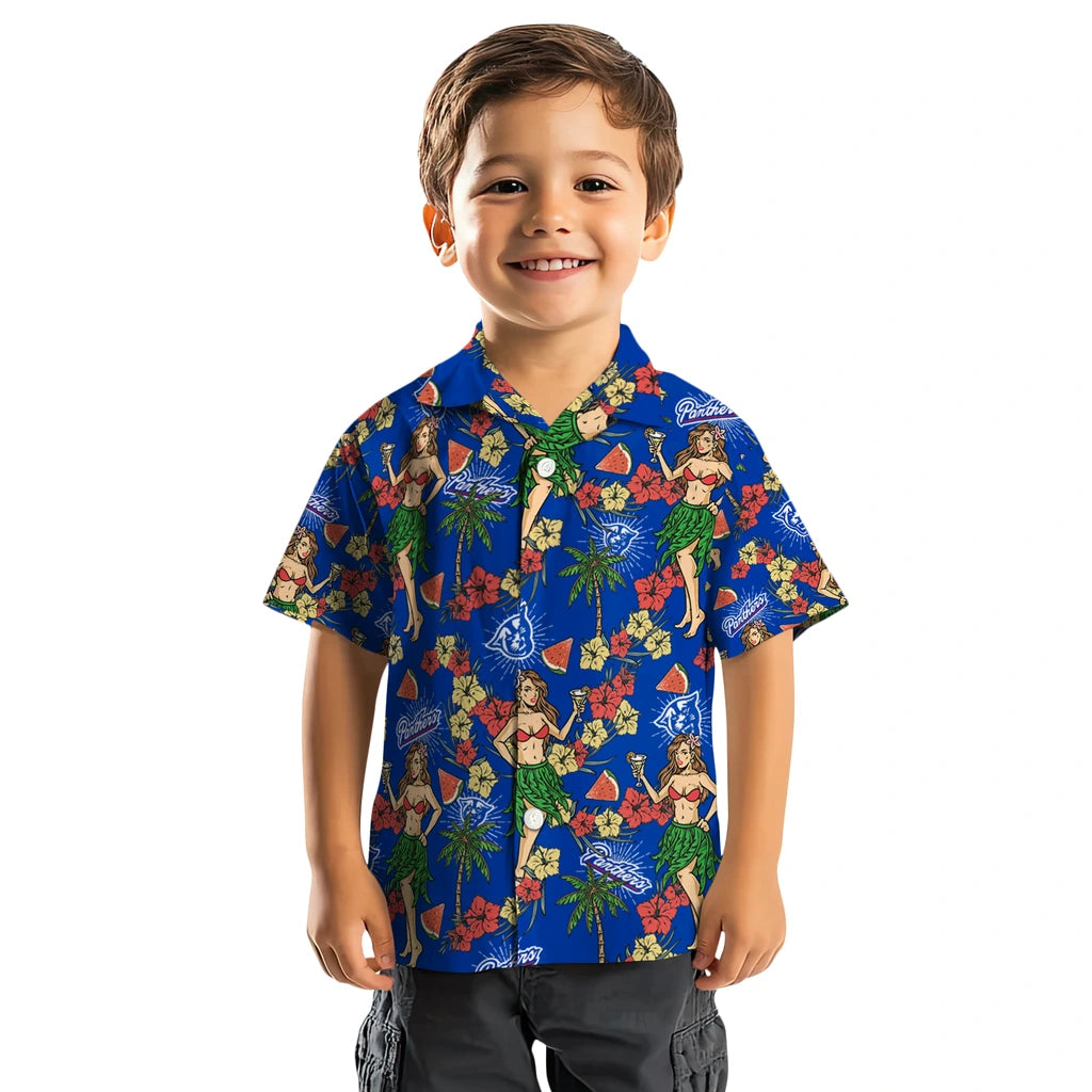 Georgia State Panthers Hawaiian Shirt - Hawaiian Girls Design | Hula Hawaiian Shirts