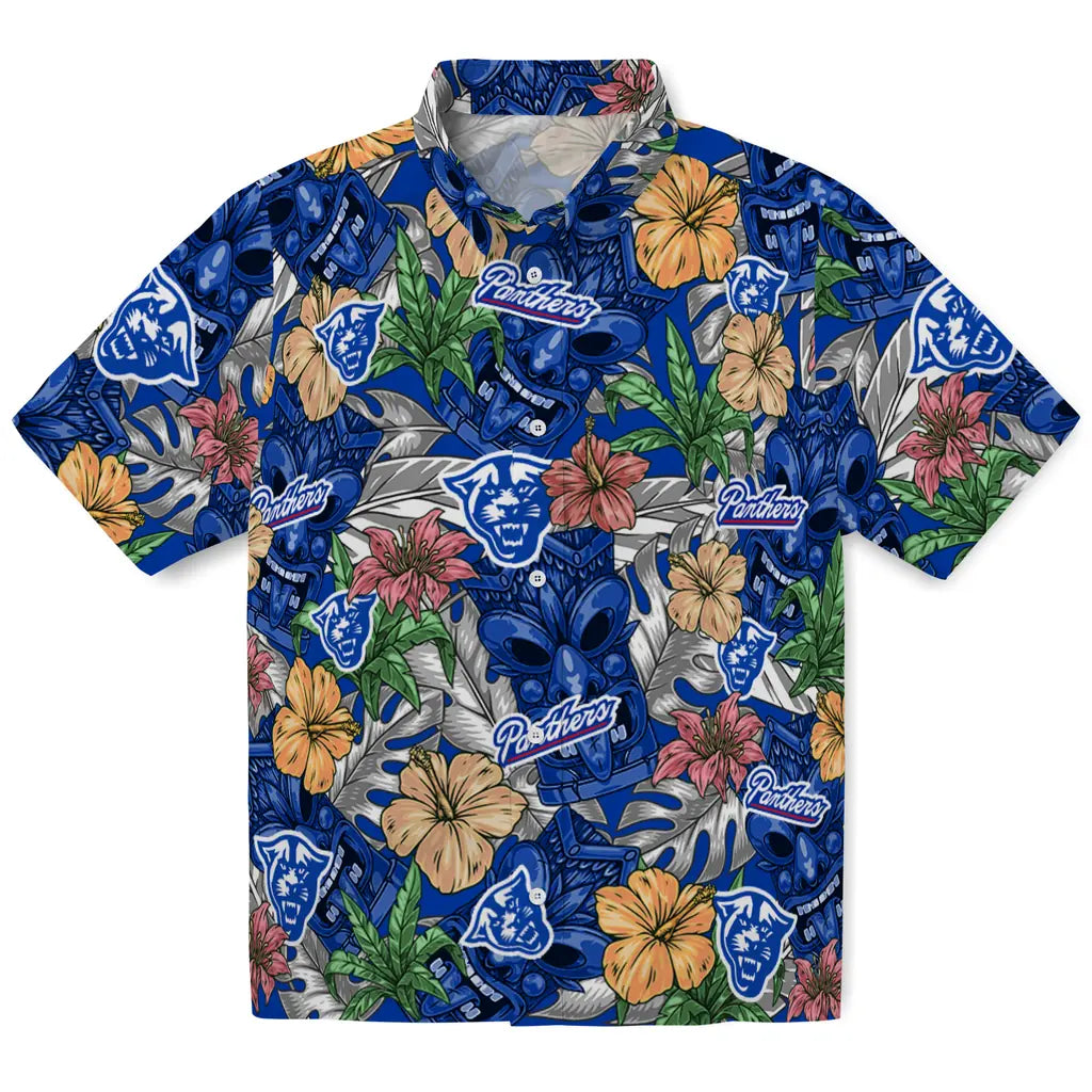 Georgia State Panthers Hawaiian Shirt - Hibiscus Tiki Jungle | Hula Hawaiian Shirts
