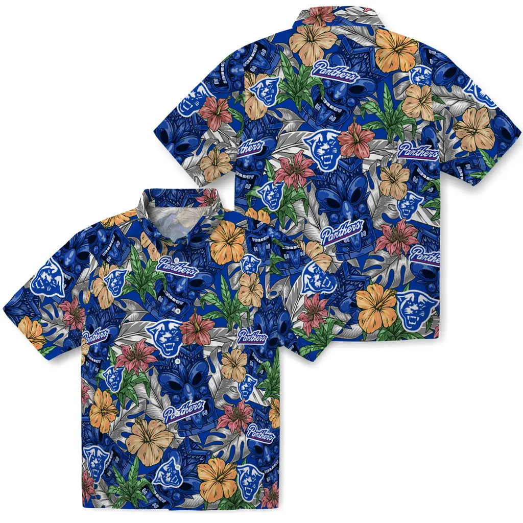 Georgia State Panthers Hawaiian Shirt - Hibiscus Tiki Jungle | Hula Hawaiian Shirts