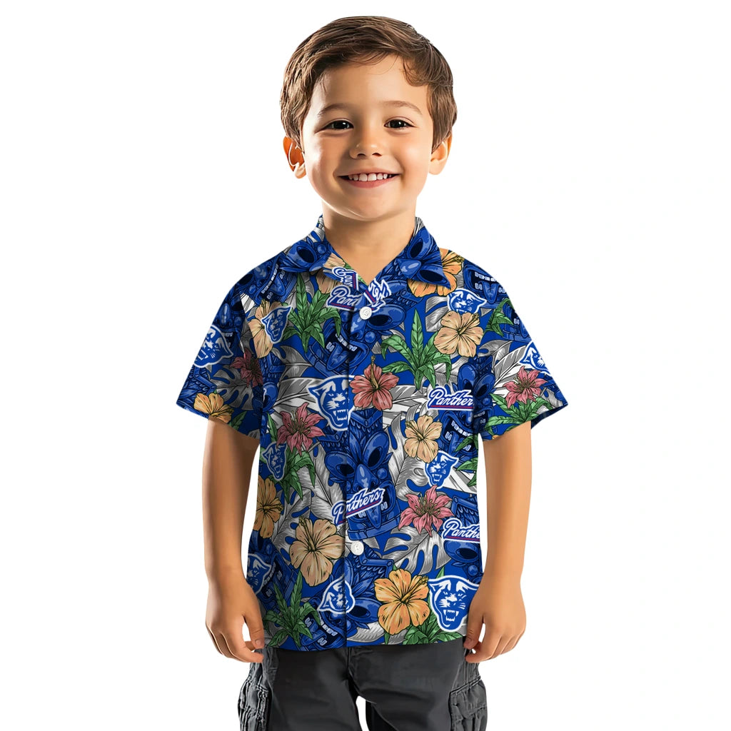 Georgia State Panthers Hawaiian Shirt - Hibiscus Tiki Jungle | Hula Hawaiian Shirts