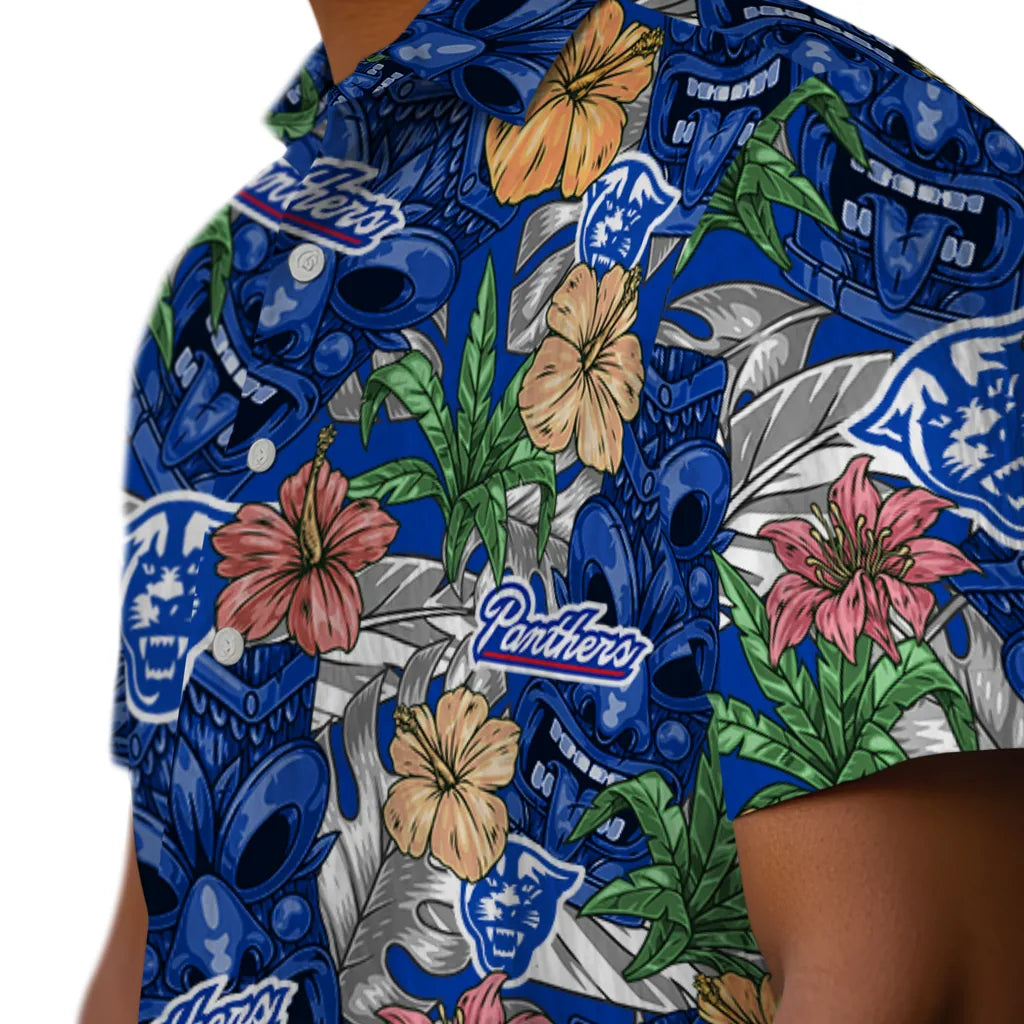 Georgia State Panthers Hawaiian Shirt - Hibiscus Tiki Jungle | Hula Hawaiian Shirts