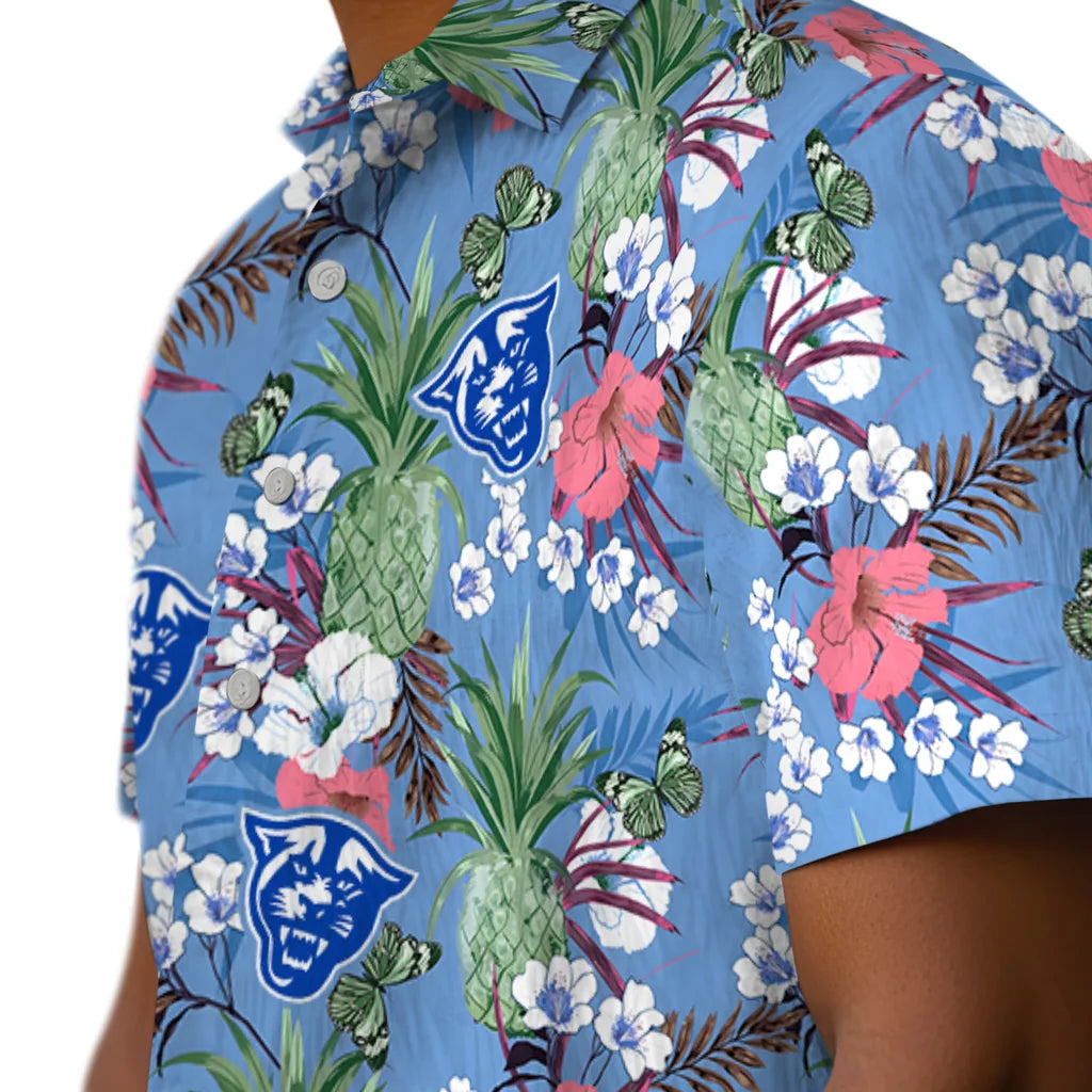 Georgia State Panthers Hawaiian Shirt - Pineapple Bouquet | Hula Hawaiian Shirts