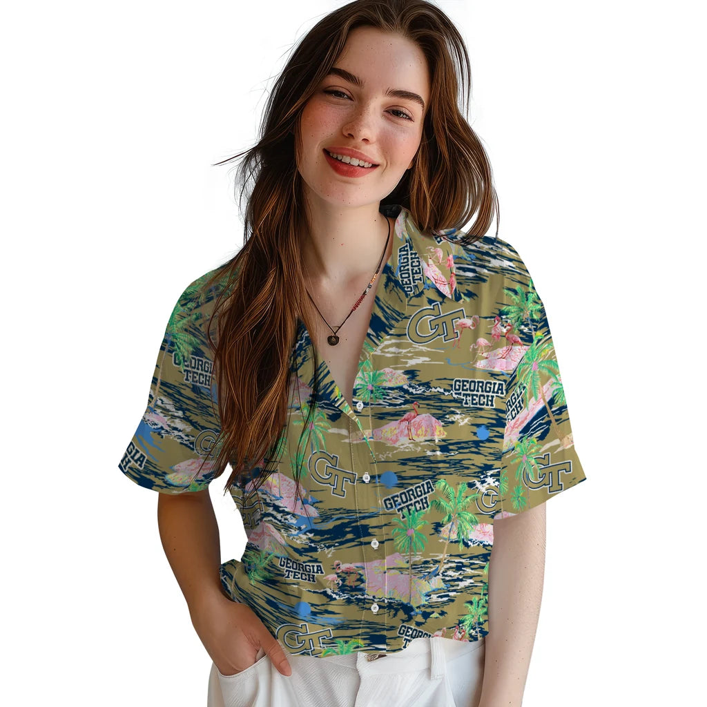 Georgia Tech Yellow Jackets Hawaiian Shirt - Hawaii Island | Hula Hawaiian Shirts