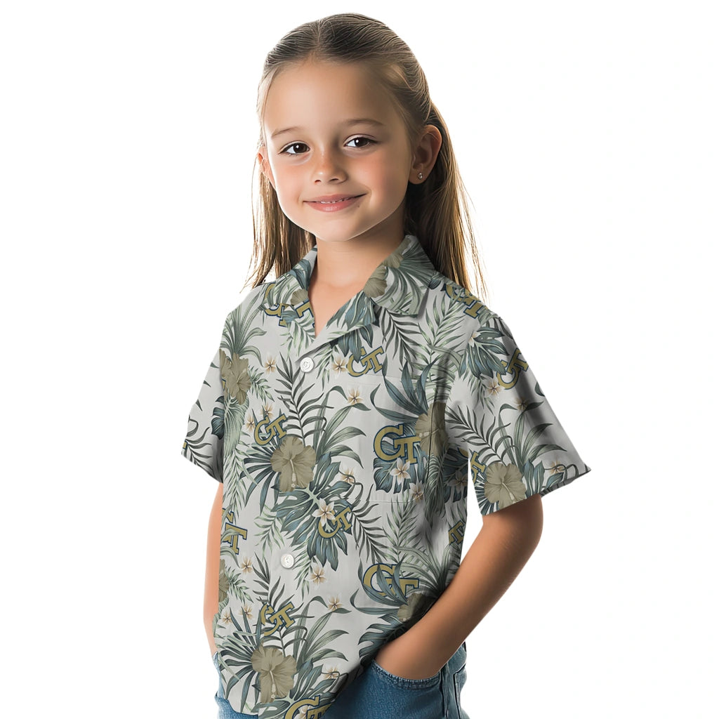 Georgia Tech Yellow Jackets Hawaiian Shirt - Hibiscus Designs | Hula Hawaiian Shirts