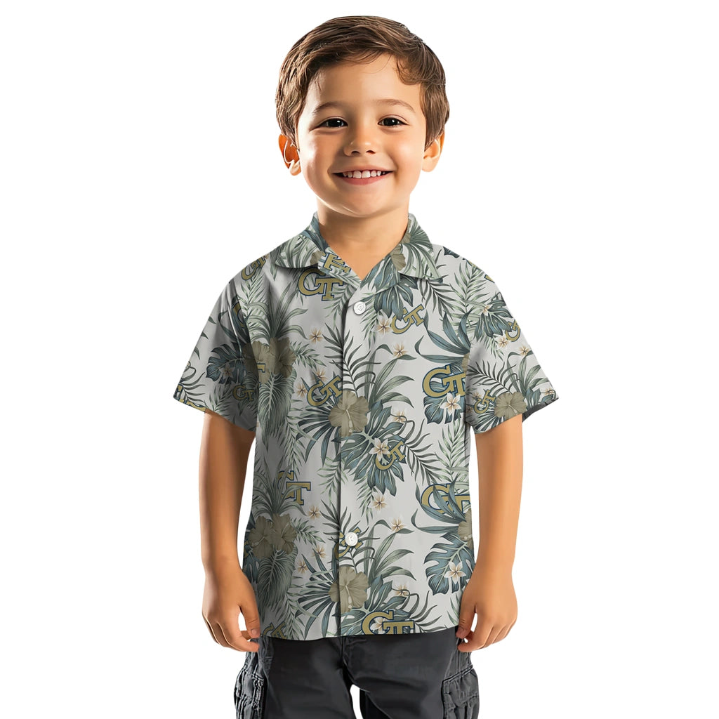 Georgia Tech Yellow Jackets Hawaiian Shirt - Hibiscus Designs | Hula Hawaiian Shirts