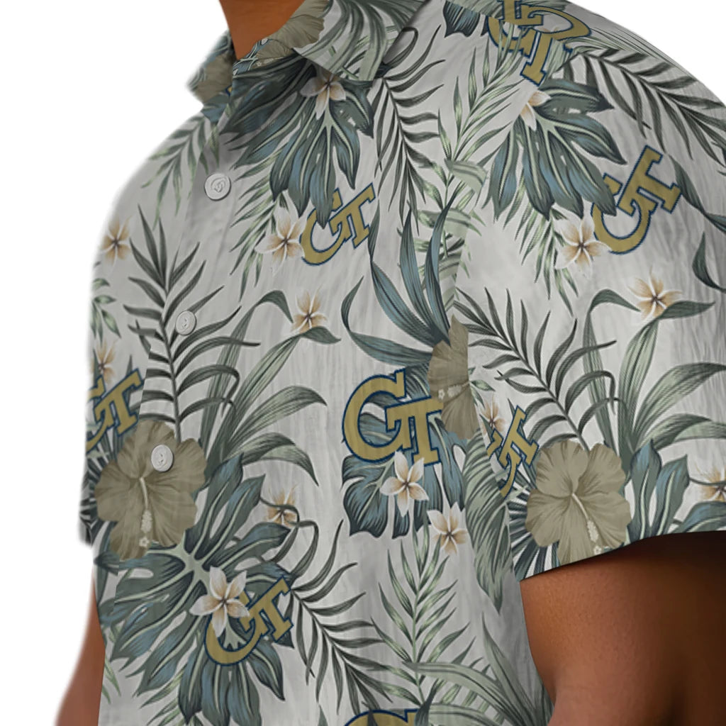 Georgia Tech Yellow Jackets Hawaiian Shirt - Hibiscus Designs | Hula Hawaiian Shirts