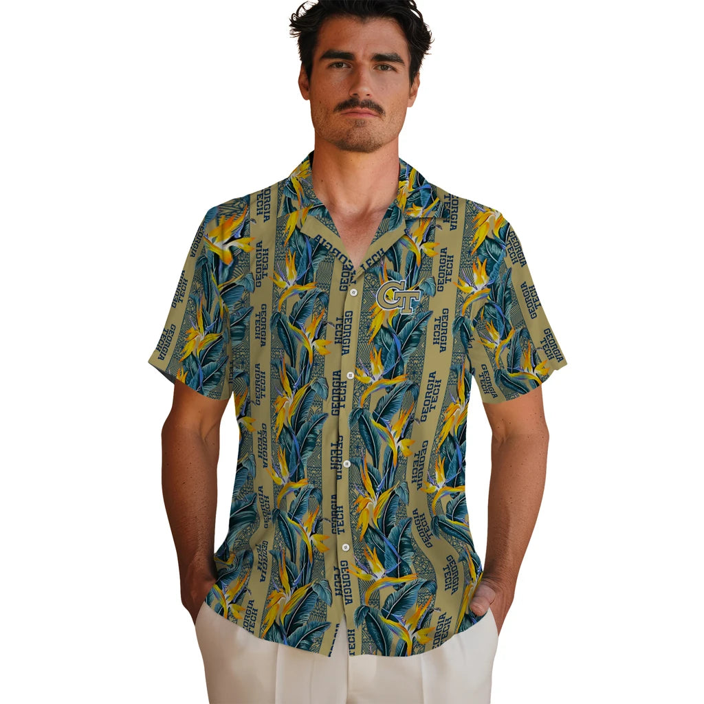 Georgia Tech Yellow Jackets Hawaiian Shirt - Paradise Vines | Hula Hawaiian Shirts