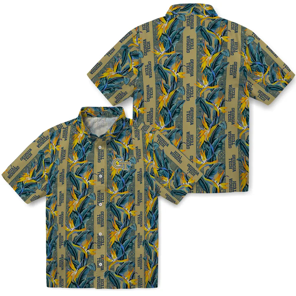 Georgia Tech Yellow Jackets Hawaiian Shirt - Paradise Vines | Hula Hawaiian Shirts