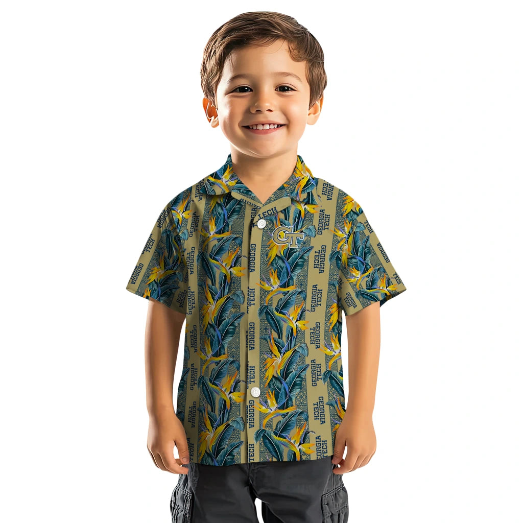 Georgia Tech Yellow Jackets Hawaiian Shirt - Paradise Vines | Hula Hawaiian Shirts