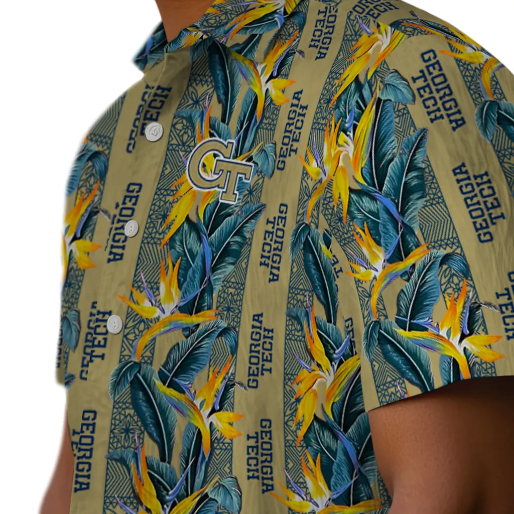 Georgia Tech Yellow Jackets Hawaiian Shirt - Paradise Vines | Hula Hawaiian Shirts