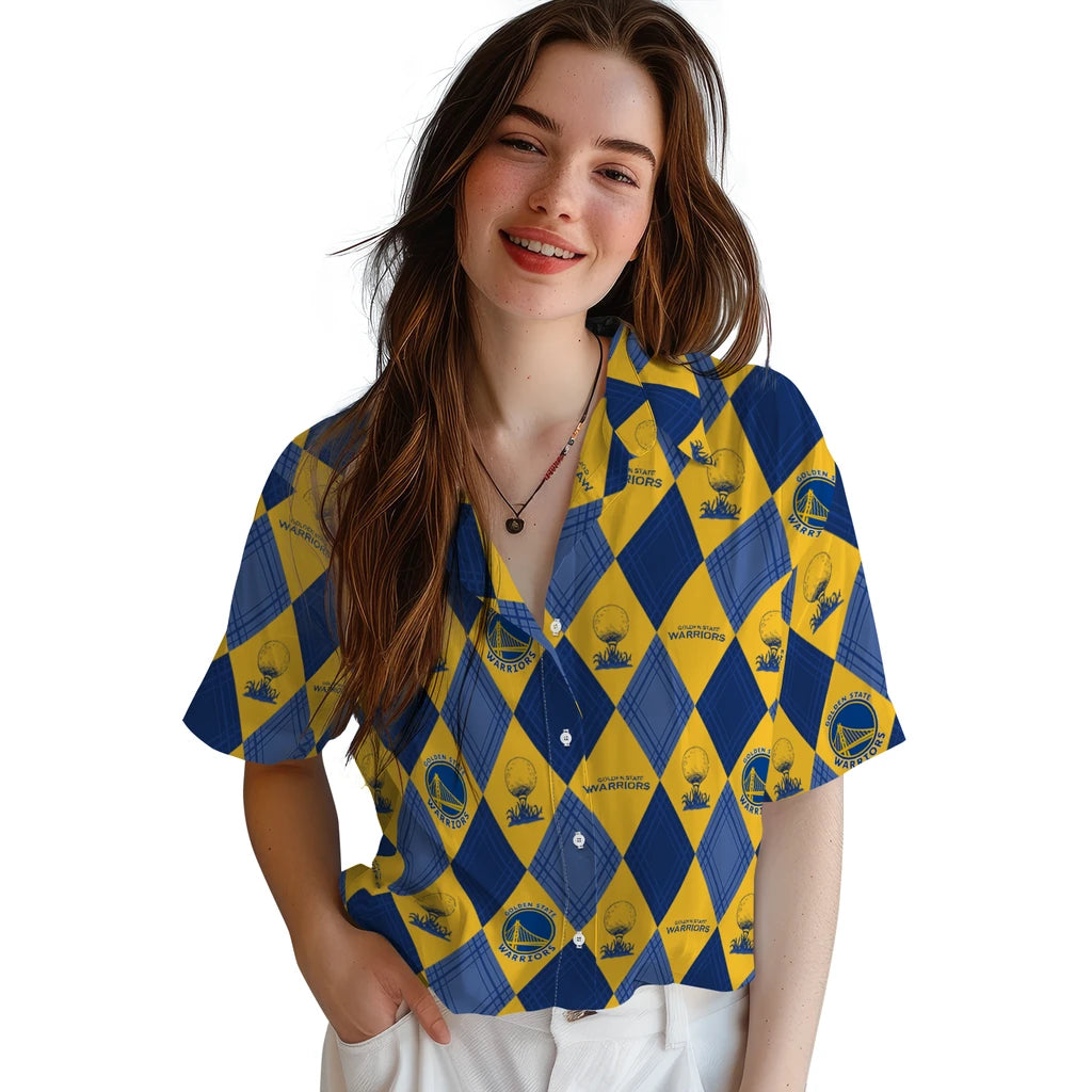 Golden State Warriors Hawaiian Shirt - Golfing Plaid | Hula Hawaiian Shirts