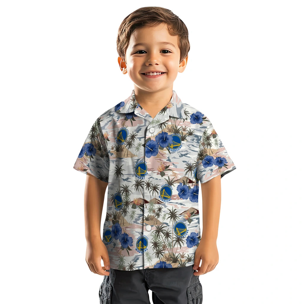 Golden State Warriors Hawaiian Shirt - Hibiscus Seaside | Hula Hawaiian Shirts