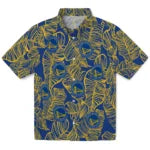 Golden State Warriors Hawaiian Shirt - Leaf Outline | Hula Hawaiian Shirts