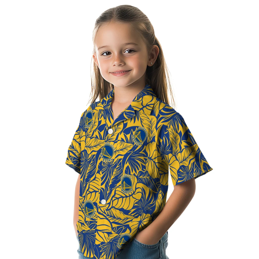 Golden State Warriors Hawaiian Shirt - Monstera Layer | Hula Hawaiian Shirts
