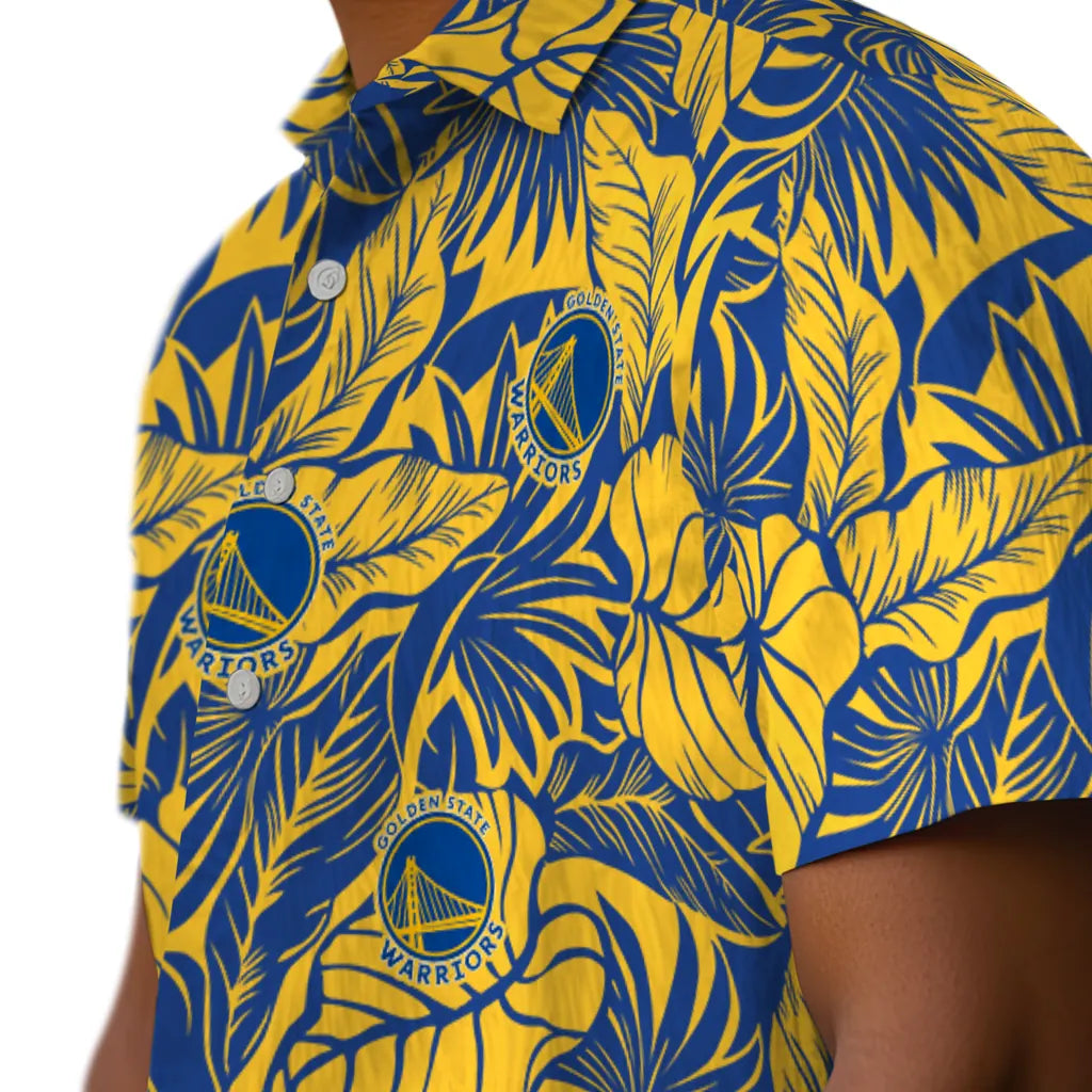 Golden State Warriors Hawaiian Shirt - Monstera Layer | Hula Hawaiian Shirts