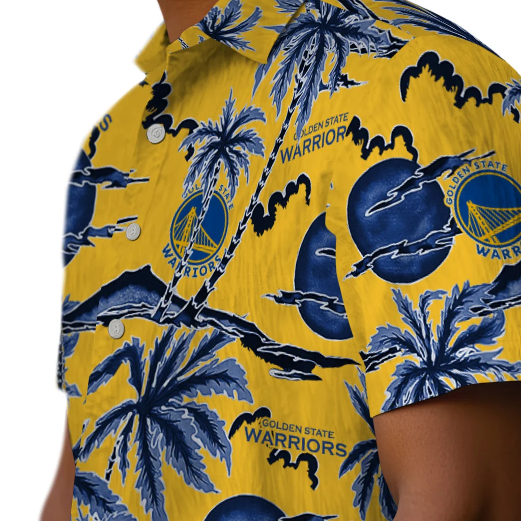 Golden State Warriors Hawaiian Shirt - Palm Sunset | Hula Hawaiian Shirts
