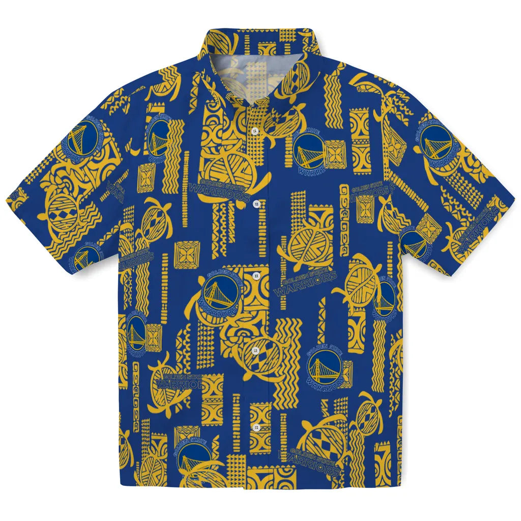 Golden State Warriors Hawaiian Shirt - Turtle Lines | Hula Hawaiian Shirts