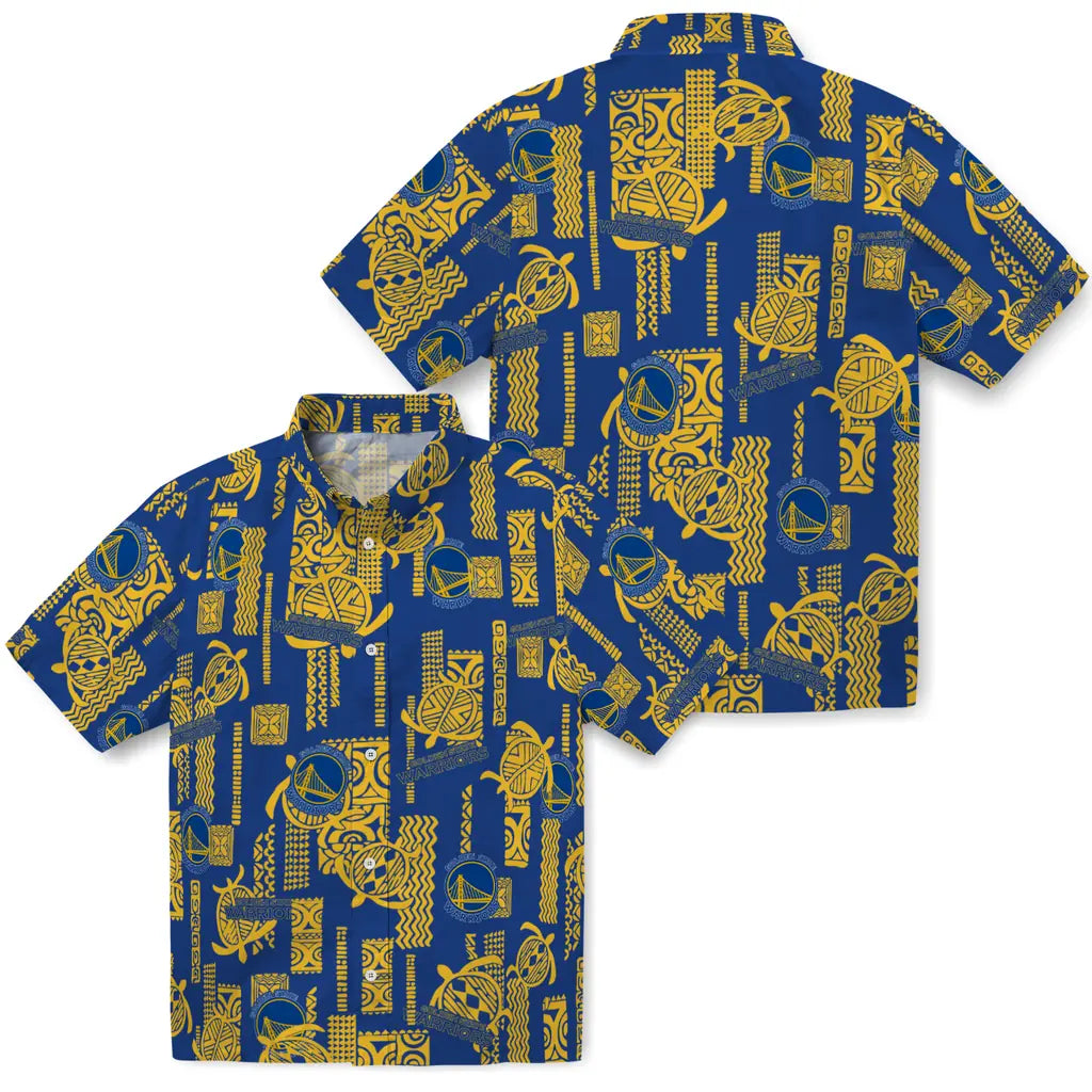 Golden State Warriors Hawaiian Shirt - Turtle Lines | Hula Hawaiian Shirts