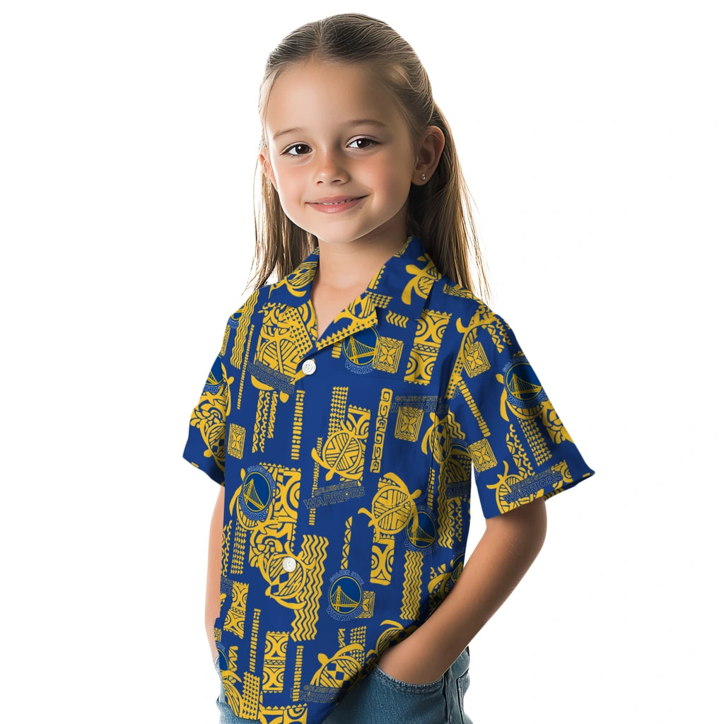 Golden State Warriors Hawaiian Shirt - Turtle Lines | Hula Hawaiian Shirts