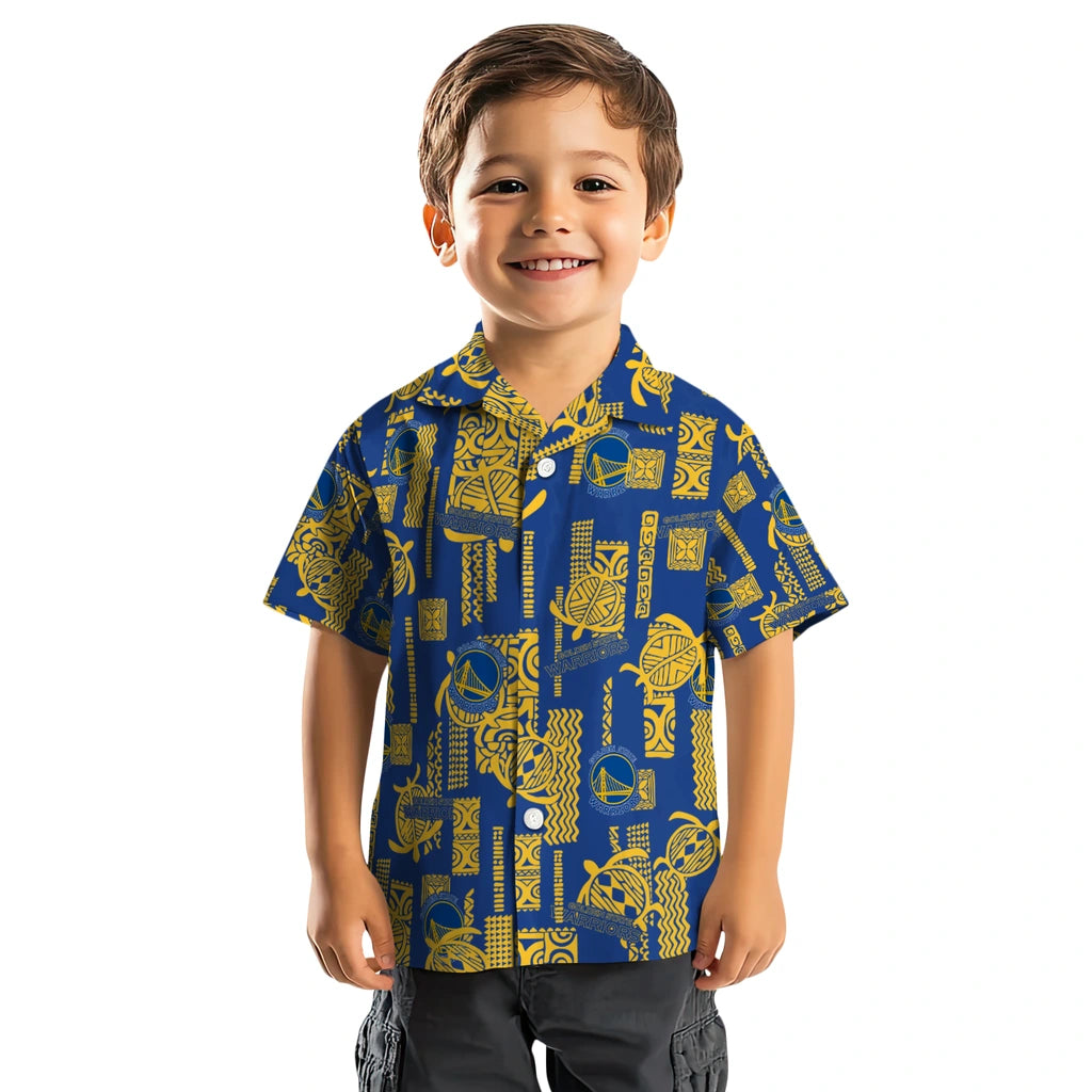 Golden State Warriors Hawaiian Shirt - Turtle Lines | Hula Hawaiian Shirts