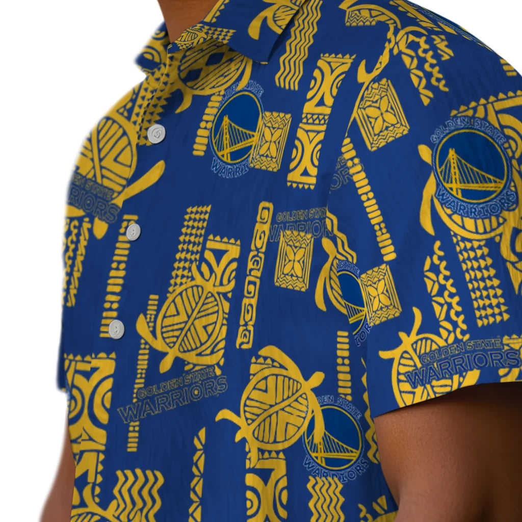 Golden State Warriors Hawaiian Shirt - Turtle Lines | Hula Hawaiian Shirts