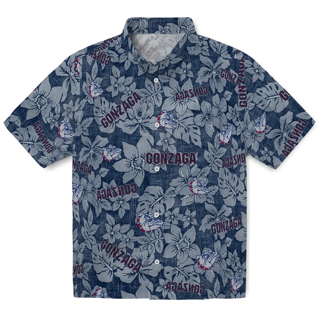 Gonzaga Bulldogs Hawaiian Shirt - Hibiscus Oasis | Hula Hawaiian Shirts