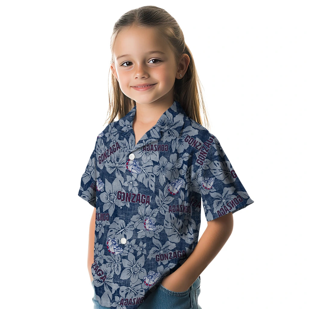 Gonzaga Bulldogs Hawaiian Shirt - Hibiscus Oasis | Hula Hawaiian Shirts