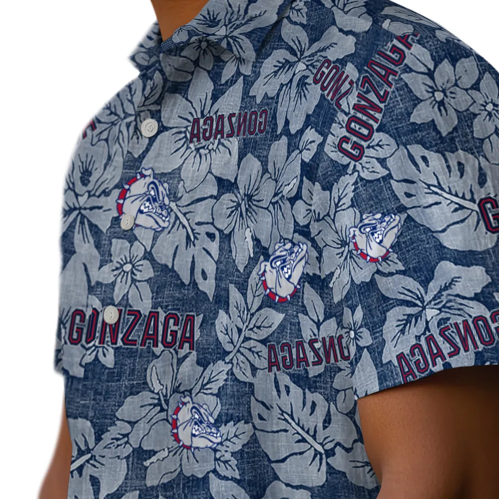 Gonzaga Bulldogs Hawaiian Shirt - Hibiscus Oasis | Hula Hawaiian Shirts