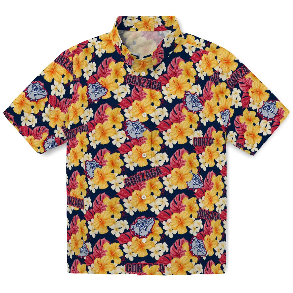 Gonzaga Bulldogs Hawaiian Shirt - Hibiscus Tropics | Hula Hawaiian Shirts
