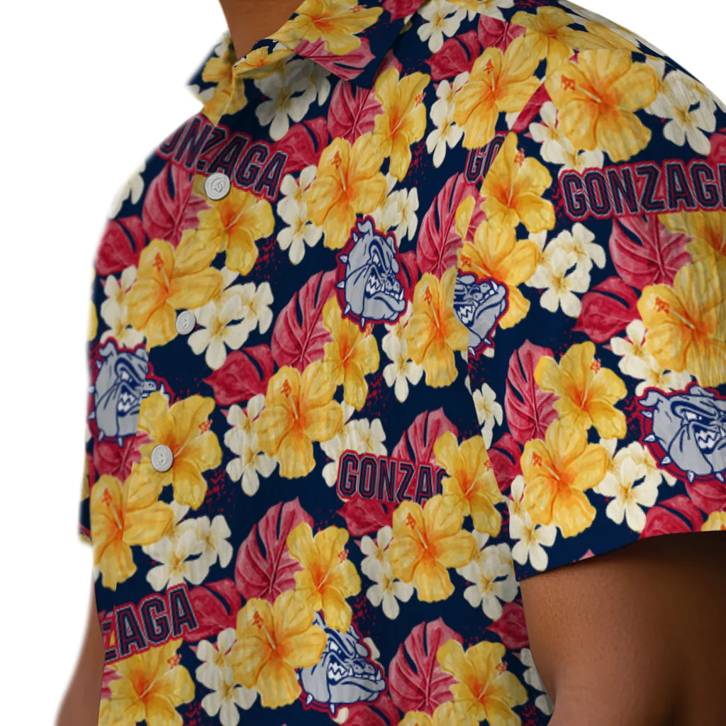 Gonzaga Bulldogs Hawaiian Shirt - Hibiscus Tropics | Hula Hawaiian Shirts