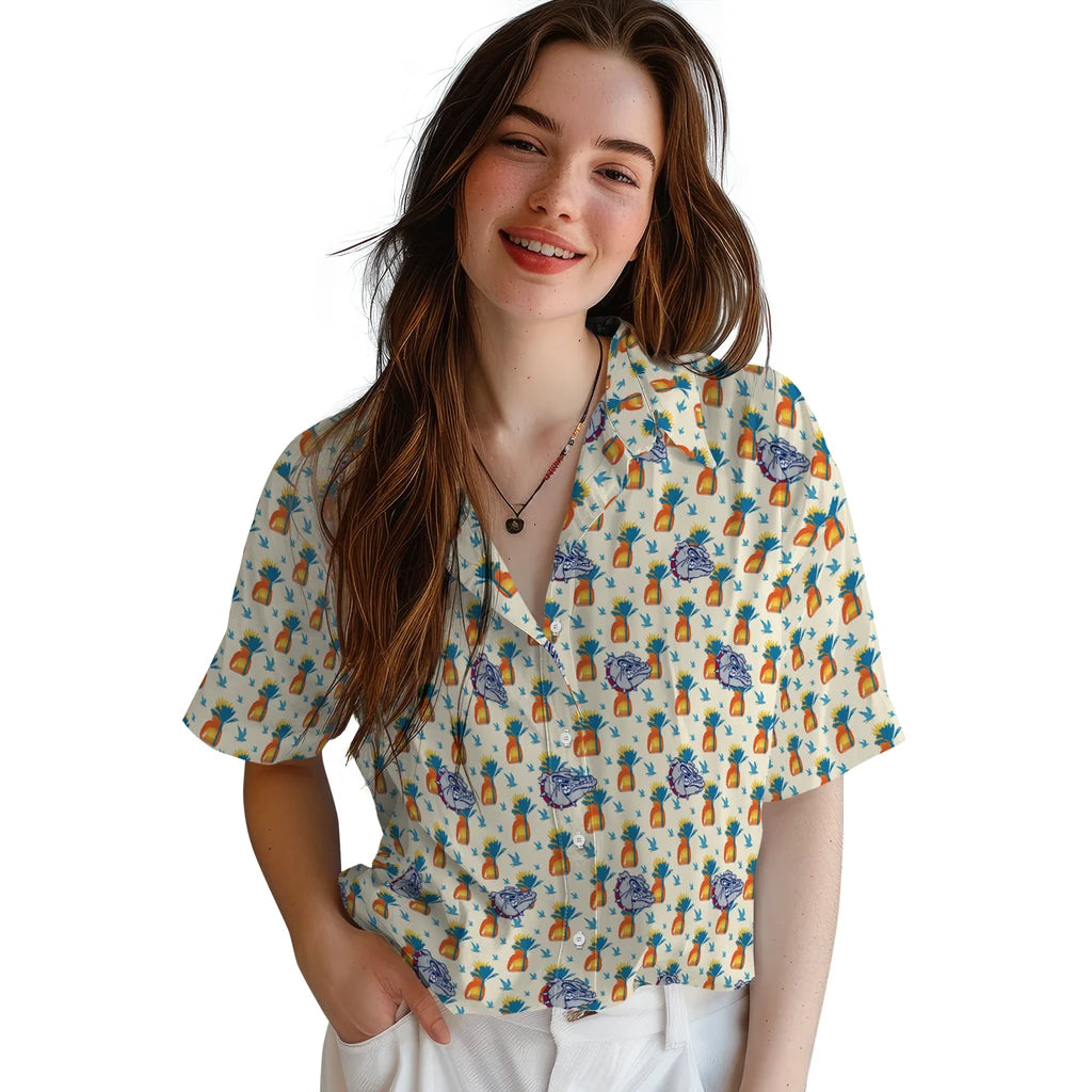 Gonzaga Bulldogs Hawaiian Shirt - Pineapple Delight | Hula Hawaiian Shirts
