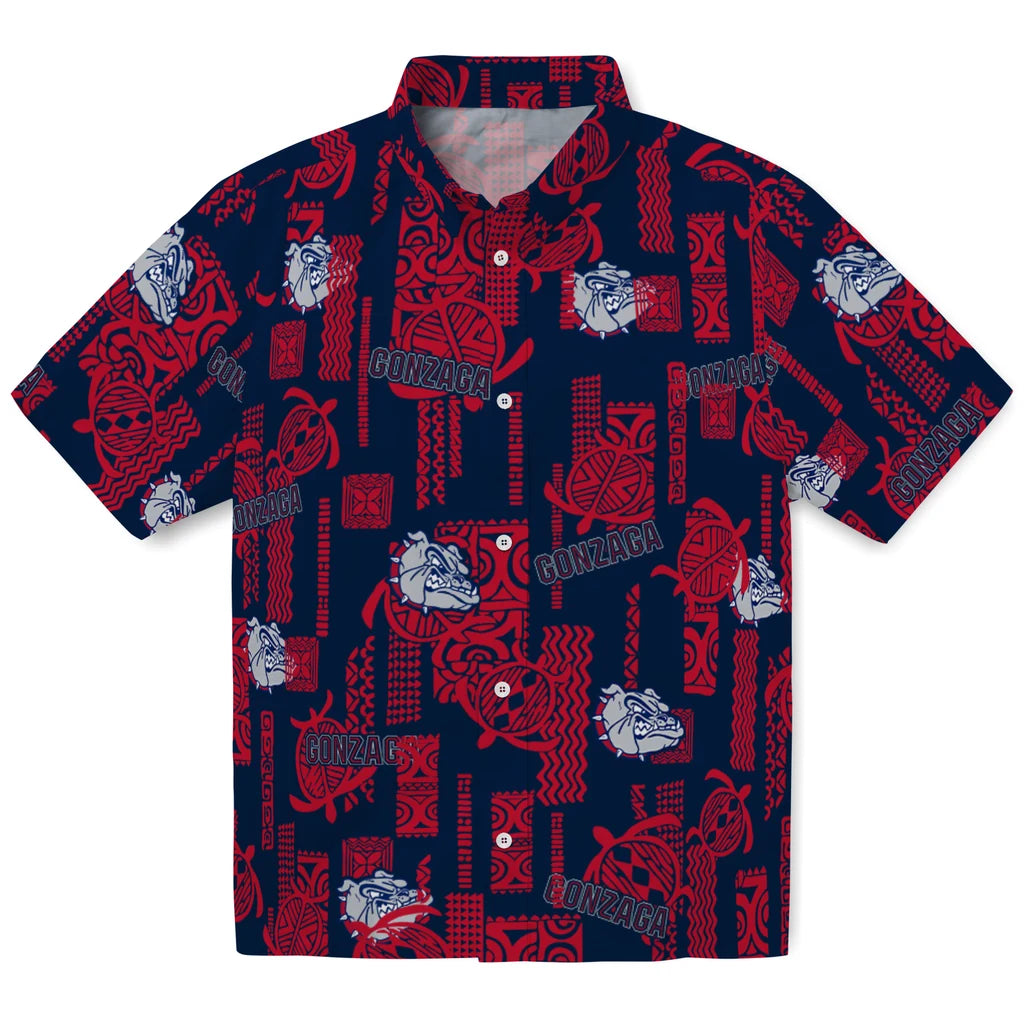Gonzaga Bulldogs Hawaiian Shirt - Turtle Lines | Hula Hawaiian Shirts