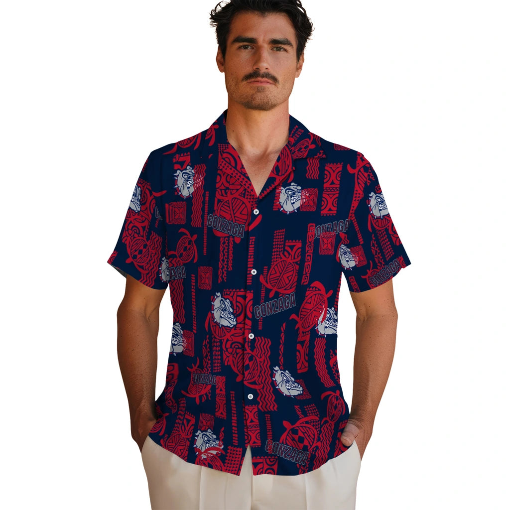 Gonzaga Bulldogs Hawaiian Shirt - Turtle Lines | Hula Hawaiian Shirts